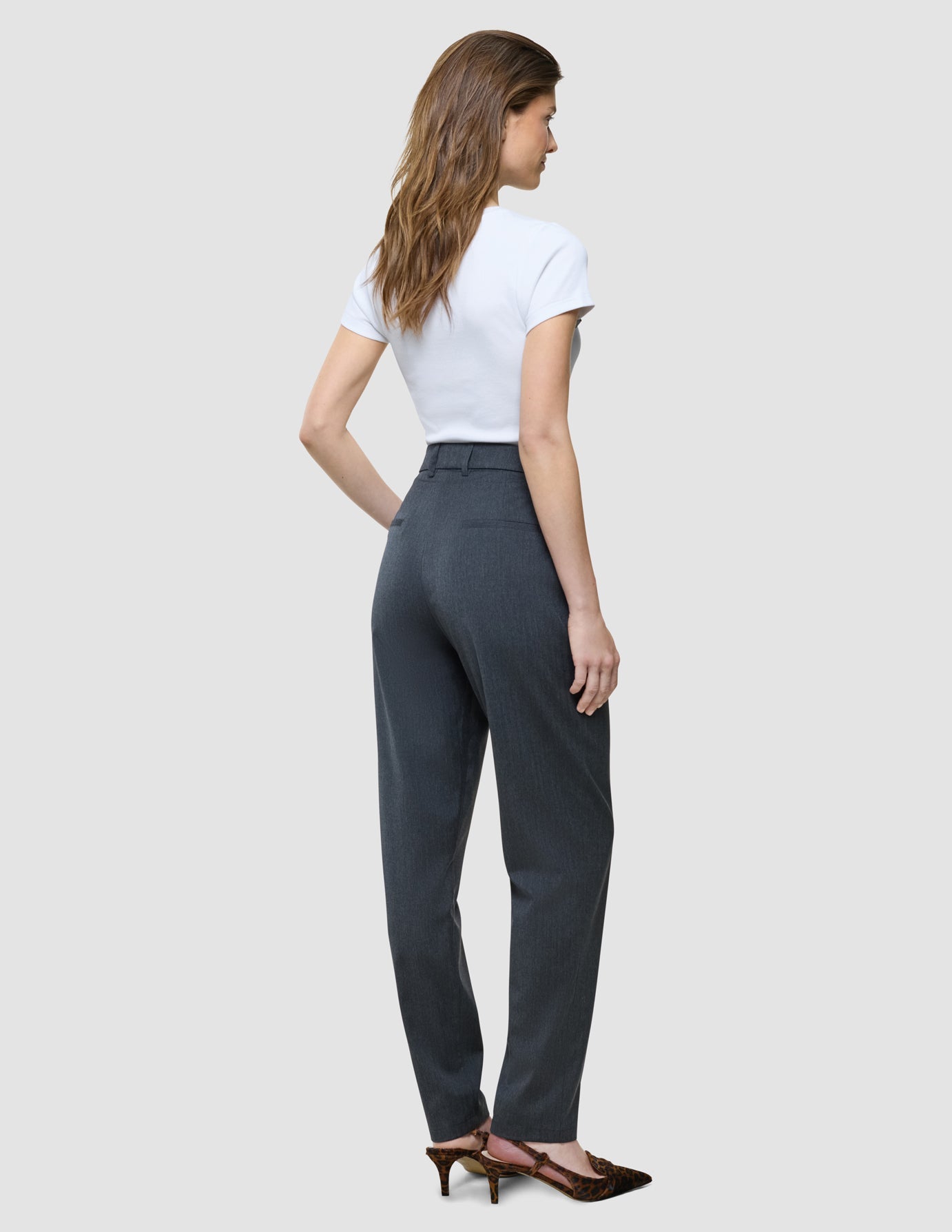 Women Skye Pants Tapered Charcoal Melange